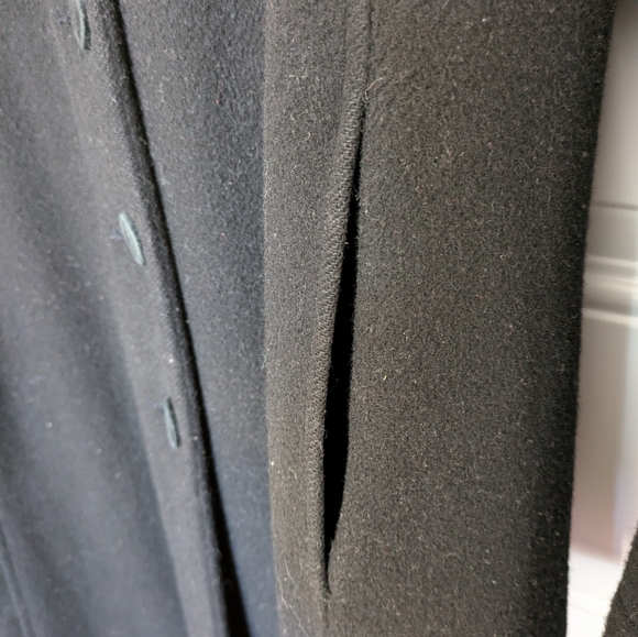 Albert Nipon Studio wool coat with velvet lined hood black size 4 - Picture 4 of 6